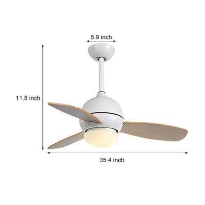 Nordic Minimalist LED Ceiling Paddle Fan with Remote Control Adjustable Wind Speed Fan
