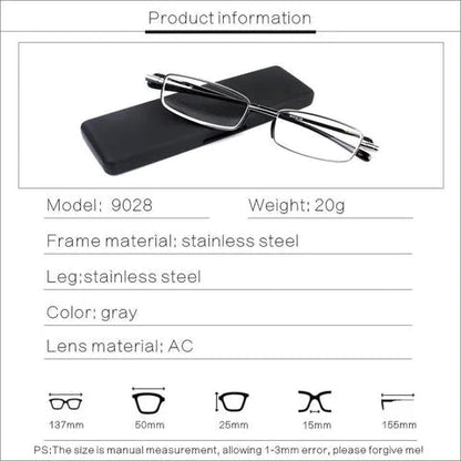 Compact Mens & Ladies Folding Reading Glasses