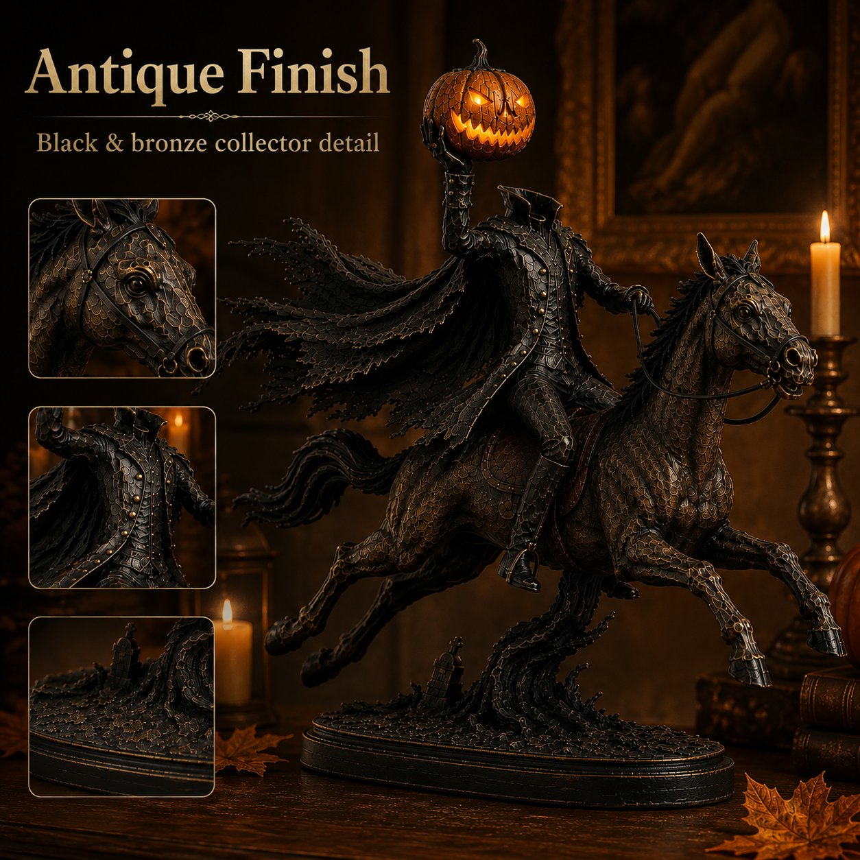 Ventayo – Halloween-Statue des kopflosen Reiters