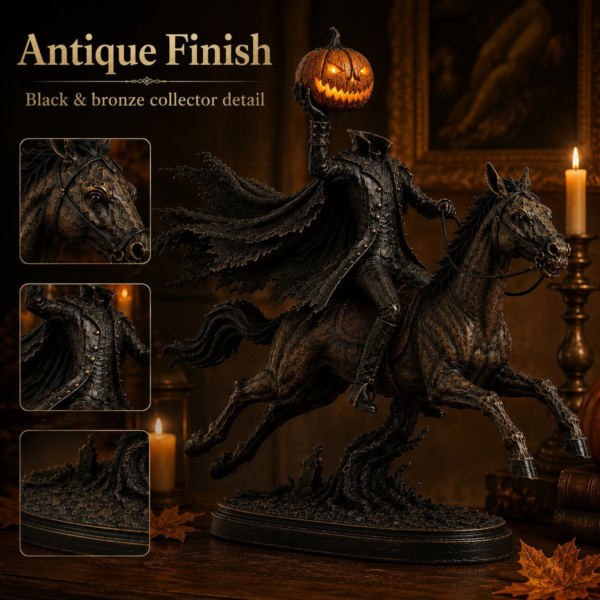 Hudson & Jurgen – Headless Horseman Halloween Statue
