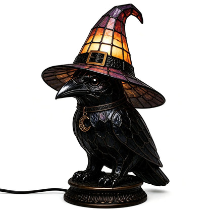 Ventayo – Vintage-natlampe med kat i Tiffany-stil