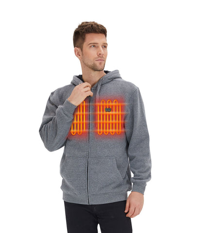 Full Zip Fleece Jacket Hooded Sweatshirt Heated Hoodie