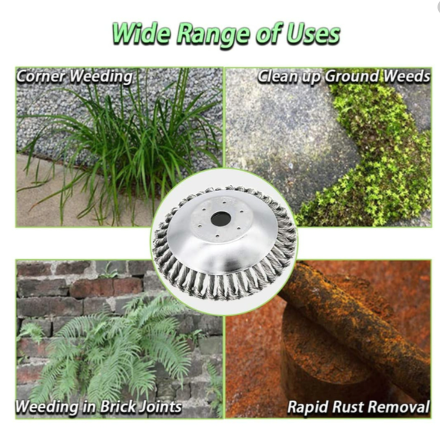 Hud & Jur | Battery Operated Cordless Grass Trimmer & Carbon Steel Weed Brush