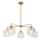 Modern 5-Light Hand Blown Glass Globe Chandelier