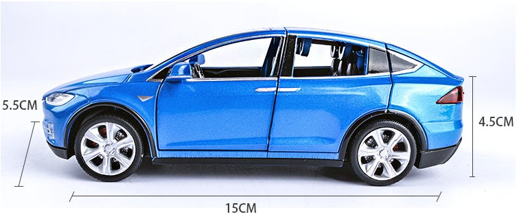 Hudson & Jurgen – Tesla Model X Pull Back Car Model with Sound and Light Features | 1:32 Scale Toy for 3-6 Year Olds