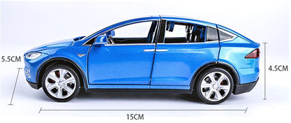 Hudson & Jurgen – Tesla Model X Pull Back Car Model with Sound and Light Features | 1:32 Scale Toy for 3-6 Year Olds
