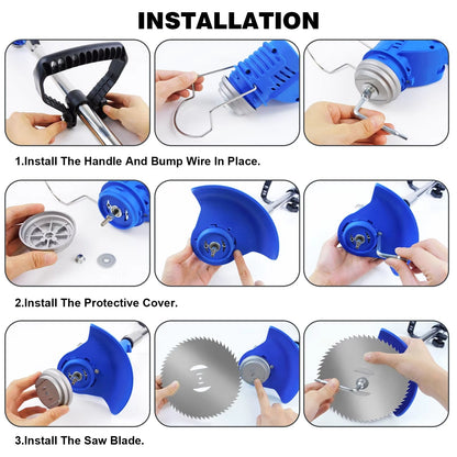 Batteridrevet ledningsfri græstrimmer og ukrudtsbørste i kulstål