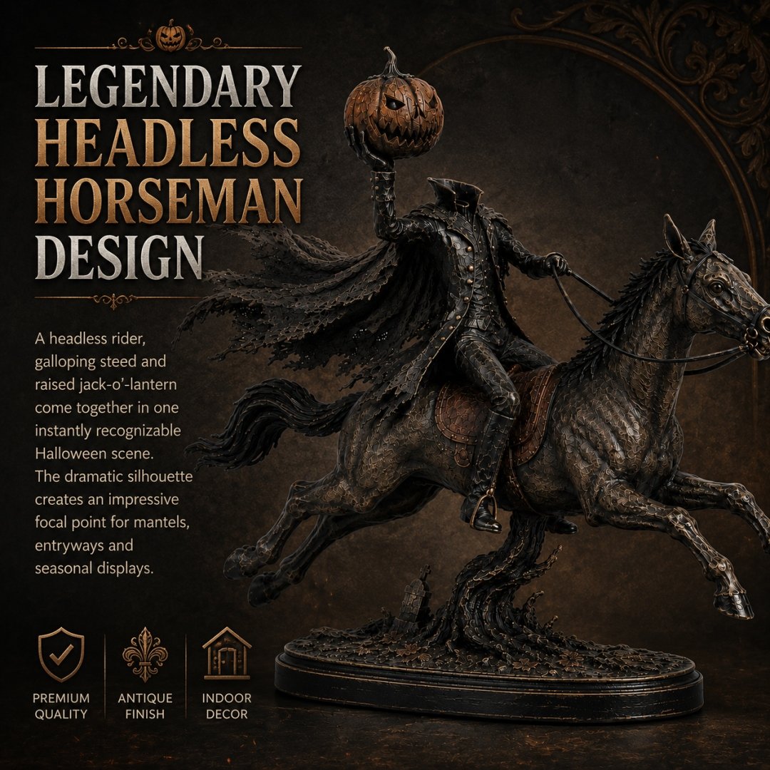 Ventayo – Halloween-Statue des kopflosen Reiters