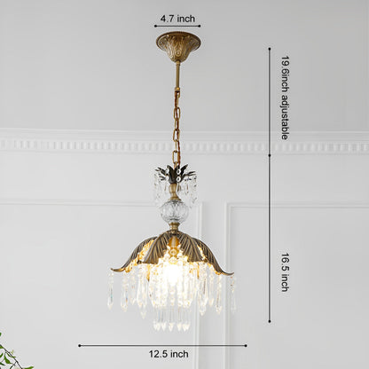 Rustic Retro Flower Crystal Chandelier Lighting