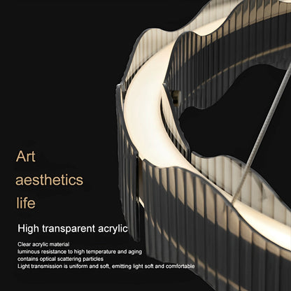 Modern Minimalist Water Wave Round Pendant Light