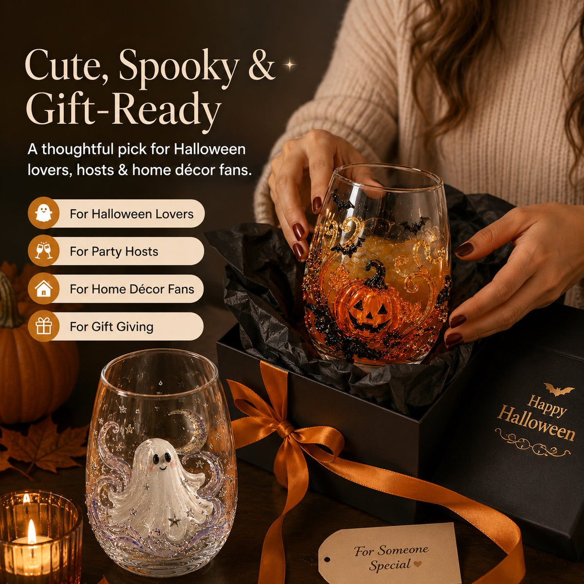 Ventayo – Håndlavet Halloween-drikkeglas