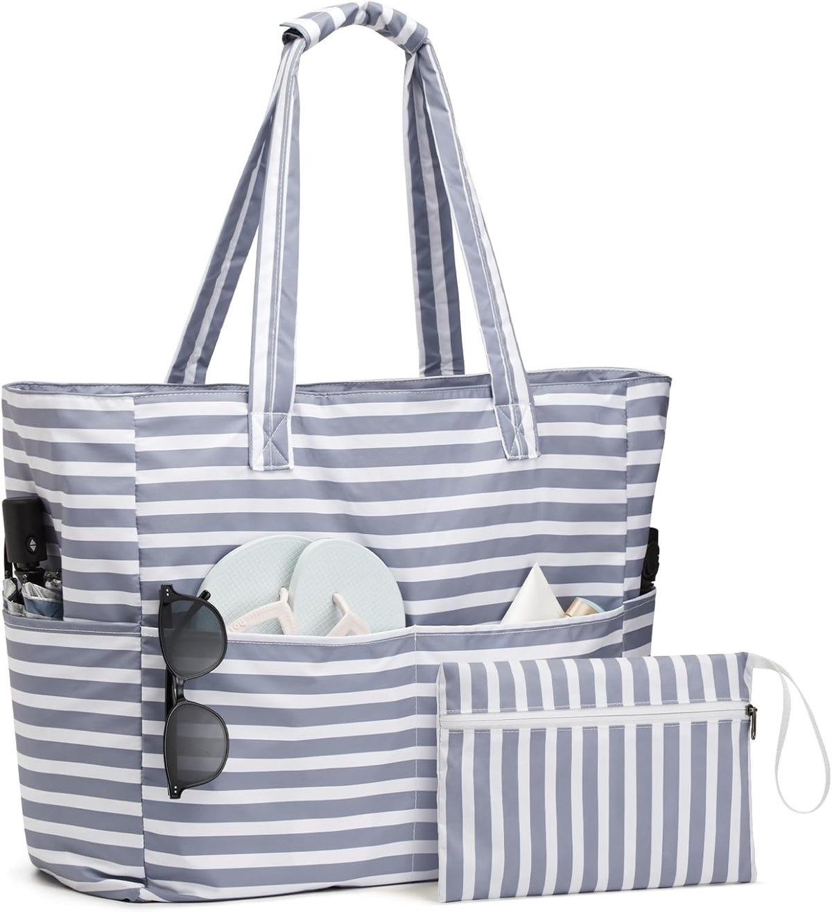 Hudson & Jurgen – Ultimate Beach Tote Bag | Waterproof & Sandproof Large Bag with Zipper | Foldable Design for Easy Travel and Storage