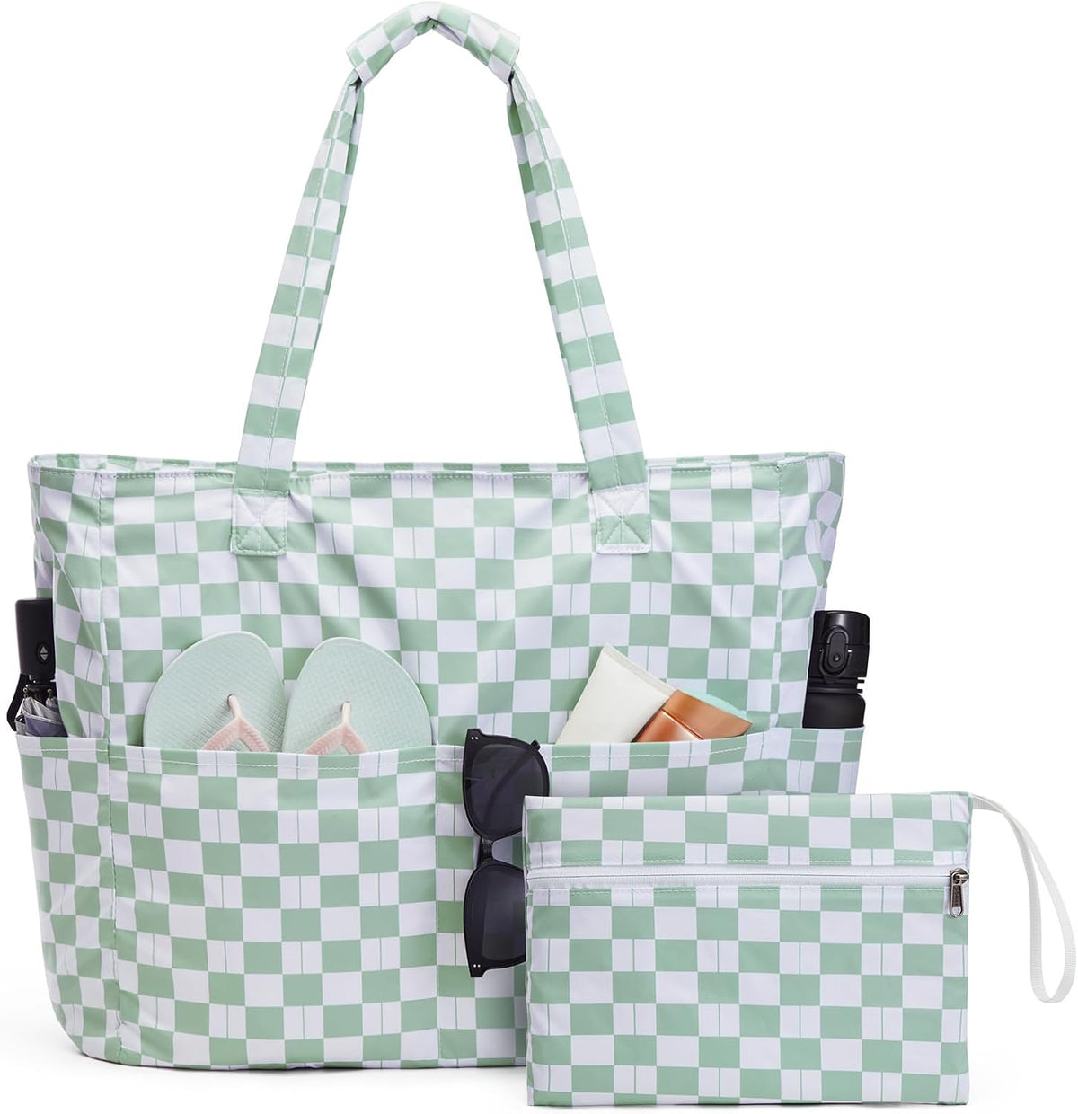 Hudson & Jurgen – Ultimate Beach Tote Bag | Waterproof & Sandproof Large Bag with Zipper | Foldable Design for Easy Travel and Storage
