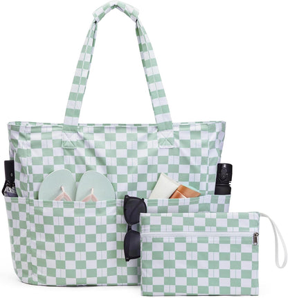 Hudson & Jurgen – Ultimate Beach Tote Bag | Waterproof & Sandproof Large Bag with Zipper | Foldable Design for Easy Travel and Storage