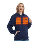 Full Zip Fleece Jacket Hooded Sweatshirt Heated Hoodie