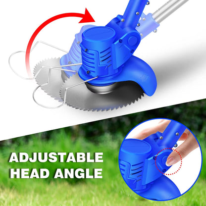 Batteridrevet ledningsfri græstrimmer og ukrudtsbørste i kulstål