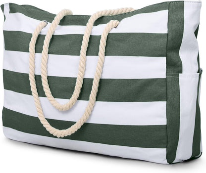 Hudson & Jurgen – Coastal Collection | Large Waterproof Beach Tote Bag with Zipper Closure | Sandproof Design for Effortless Summer Adventures