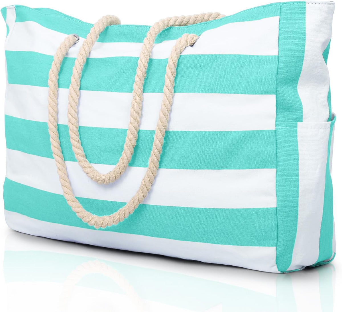 Hudson & Jurgen – Coastal Collection | Large Waterproof Beach Tote Bag with Zipper Closure | Sandproof Design for Effortless Summer Adventures
