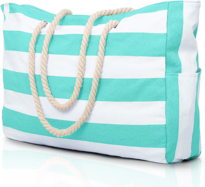 Hudson & Jurgen – Coastal Collection | Large Waterproof Beach Tote Bag with Zipper Closure | Sandproof Design for Effortless Summer Adventures