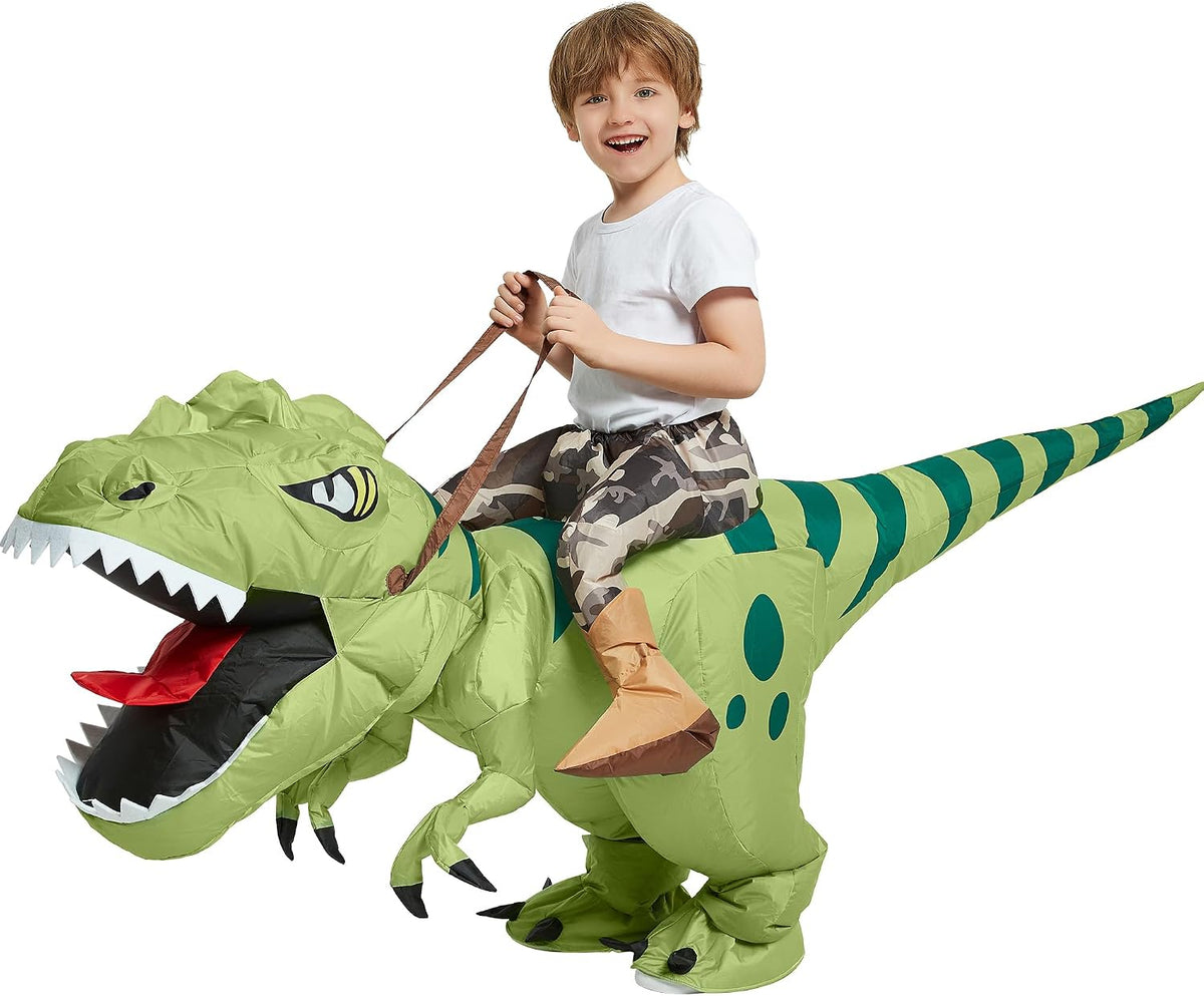 Ventayo – Oppusteligt T-Rex-kostume til børn med nem oppustning | Sjovt Halloween-eventyr