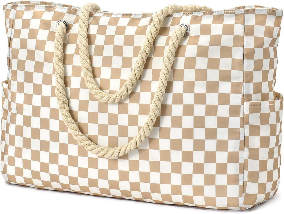 Hudson & Jurgen – Coastal Collection | Large Waterproof Beach Tote Bag with Zipper Closure | Sandproof Design for Effortless Summer Adventures