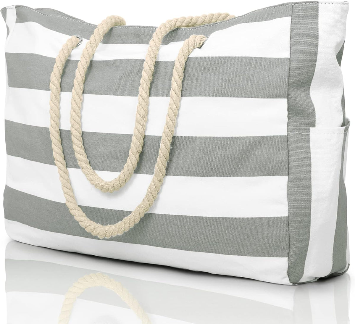 Hudson & Jurgen – Coastal Collection | Large Waterproof Beach Tote Bag with Zipper Closure | Sandproof Design for Effortless Summer Adventures