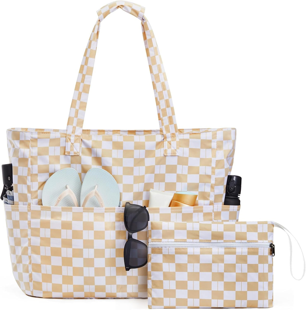 Hudson & Jurgen – Ultimate Beach Tote Bag | Waterproof & Sandproof Large Bag with Zipper | Foldable Design for Easy Travel and Storage