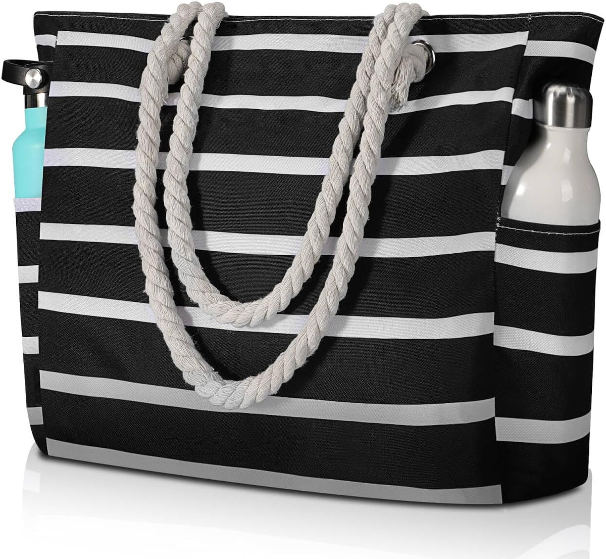 Hudson & Jurgen – Large Waterproof Beach Tote Bag with Zipper | Sandproof Design for Easy Summer Outings