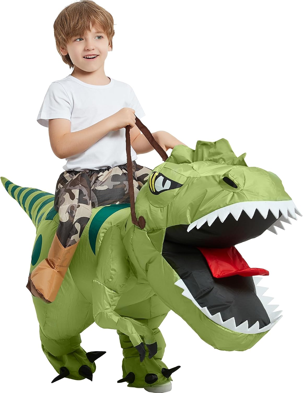 Ventayo – Oppusteligt T-Rex-kostume til børn med nem oppustning | Sjovt Halloween-eventyr