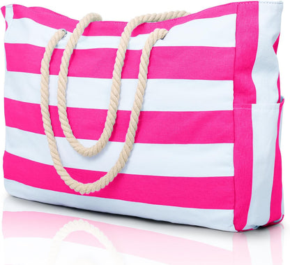 Hudson & Jurgen – Coastal Collection | Large Waterproof Beach Tote Bag with Zipper Closure | Sandproof Design for Effortless Summer Adventures
