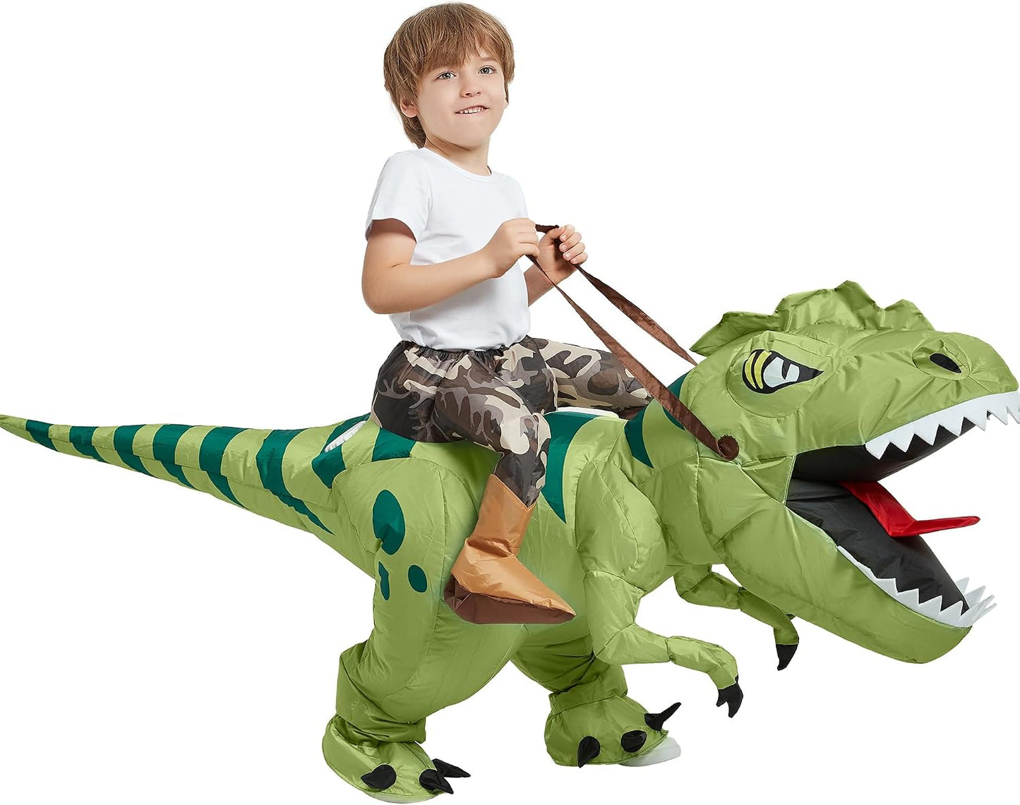 Ventayo – Oppusteligt T-Rex-kostume til børn med nem oppustning | Sjovt Halloween-eventyr