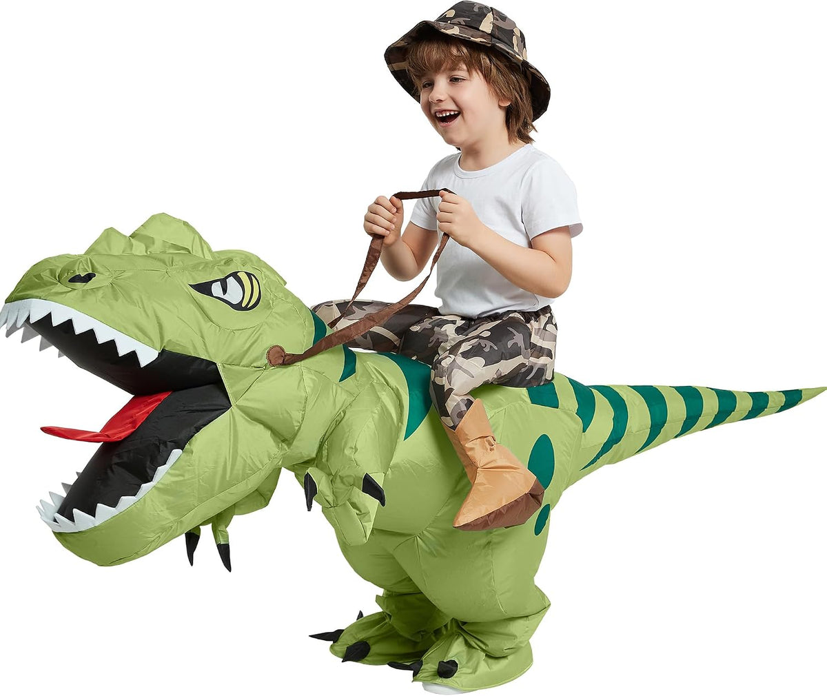 Ventayo – Oppusteligt T-Rex-kostume til børn med nem oppustning | Sjovt Halloween-eventyr