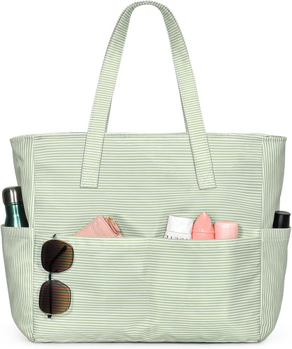 Hudson & Jurgen – Large Waterproof Beach Tote Bag with Zipper | Sandproof Design for Travel & Vacation Essentials