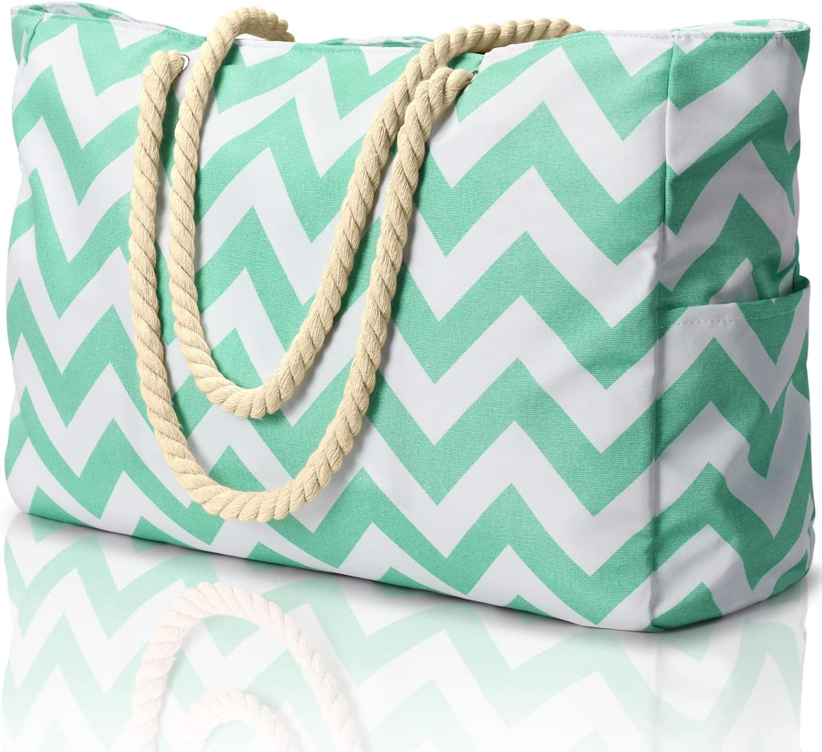 Hudson & Jurgen – Coastal Collection | Large Waterproof Beach Tote Bag with Zipper Closure | Sandproof Design for Effortless Summer Adventures