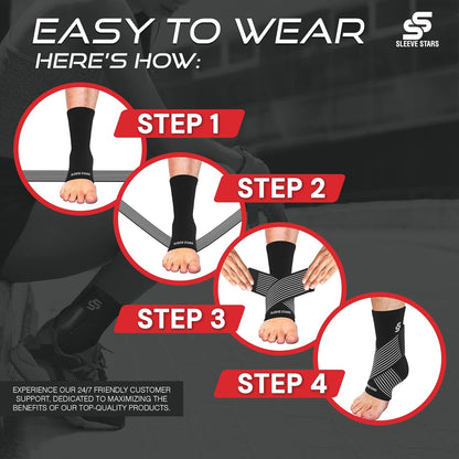 Ankelstøttebøjle til forstuvet ankel, lindring af plantar fasciitis, akillessenebetændelse