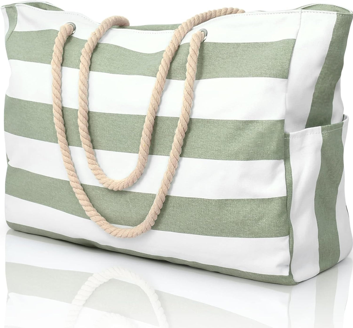 Hudson & Jurgen – Coastal Collection | Large Waterproof Beach Tote Bag with Zipper Closure | Sandproof Design for Effortless Summer Adventures
