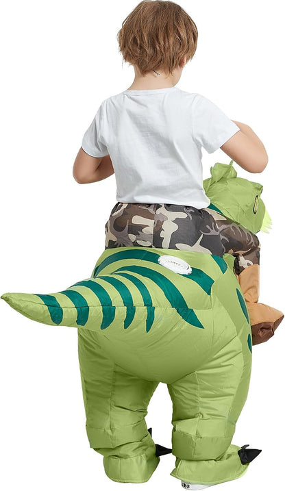 Ventayo – Oppusteligt T-Rex-kostume til børn med nem oppustning | Sjovt Halloween-eventyr