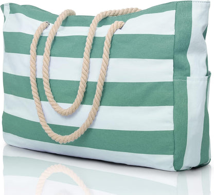 Hudson & Jurgen – Coastal Collection | Large Waterproof Beach Tote Bag with Zipper Closure | Sandproof Design for Effortless Summer Adventures
