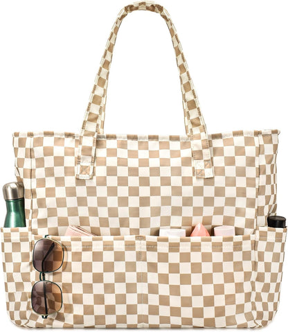 Hudson & Jurgen – Large Waterproof Beach Tote Bag with Zipper | Sandproof Design for Travel & Vacation Essentials