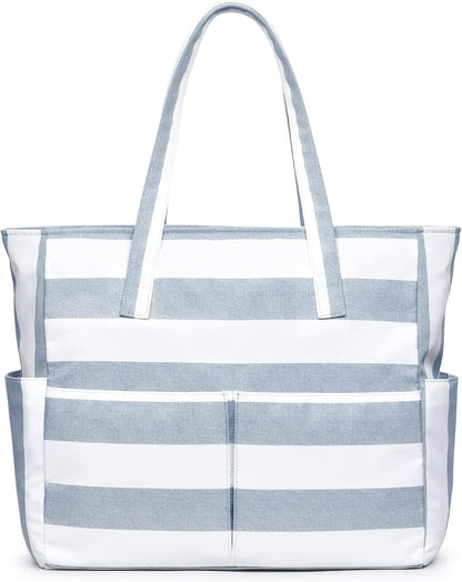 Hudson & Jurgen – Large Waterproof Beach Tote Bag with Zipper | Sandproof Design for Travel & Vacation Essentials