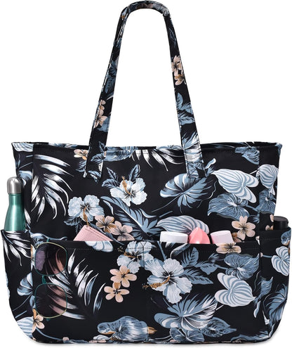 Hudson & Jurgen – Large Waterproof Beach Tote Bag with Zipper | Sandproof Design for Travel & Vacation Essentials