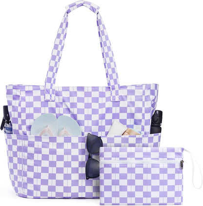 Hudson & Jurgen – Ultimate Beach Tote Bag | Waterproof & Sandproof Large Bag with Zipper | Foldable Design for Easy Travel and Storage