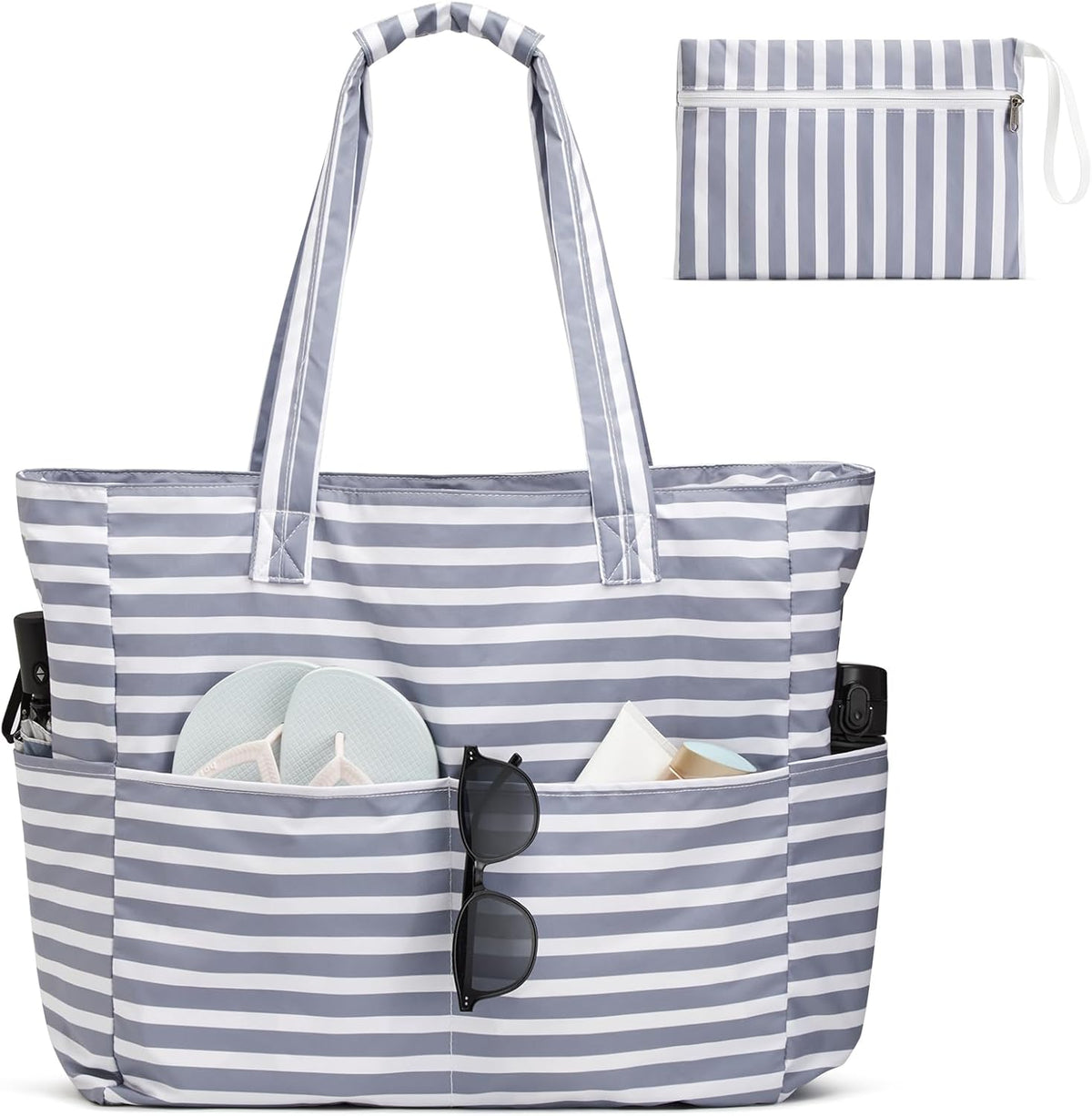 Hudson & Jurgen – Ultimate Beach Tote Bag | Waterproof & Sandproof Large Bag with Zipper | Foldable Design for Easy Travel and Storage