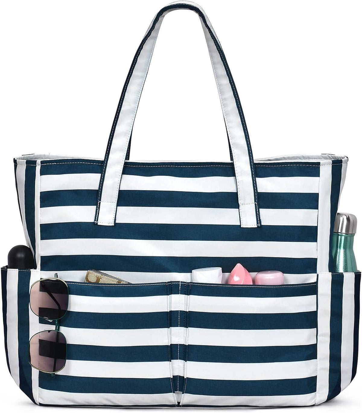 Hudson & Jurgen – Large Waterproof Beach Tote Bag with Zipper | Sandproof Design for Travel & Vacation Essentials