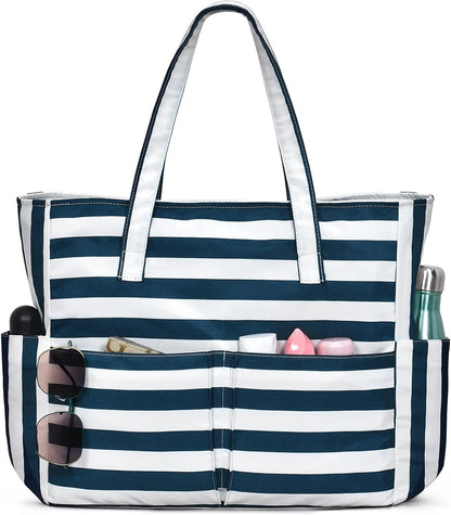 Hudson & Jurgen – Large Waterproof Beach Tote Bag with Zipper | Sandproof Design for Travel & Vacation Essentials