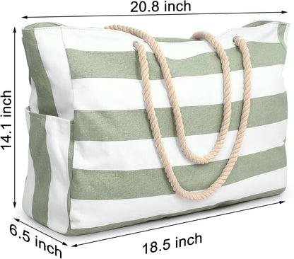 Hudson & Jurgen – Coastal Collection | Large Waterproof Beach Tote Bag with Zipper Closure | Sandproof Design for Effortless Summer Adventures