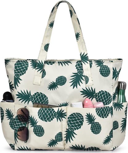 Hudson & Jurgen – Large Waterproof Beach Tote Bag with Zipper | Sandproof Design for Travel & Vacation Essentials