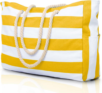 Hudson & Jurgen – Coastal Collection | Large Waterproof Beach Tote Bag with Zipper Closure | Sandproof Design for Effortless Summer Adventures