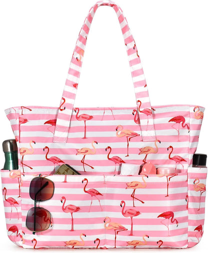 Hudson & Jurgen – Large Waterproof Beach Tote Bag with Zipper | Sandproof Design for Travel & Vacation Essentials