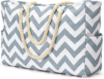 Hudson & Jurgen – Coastal Collection | Large Waterproof Beach Tote Bag with Zipper Closure | Sandproof Design for Effortless Summer Adventures